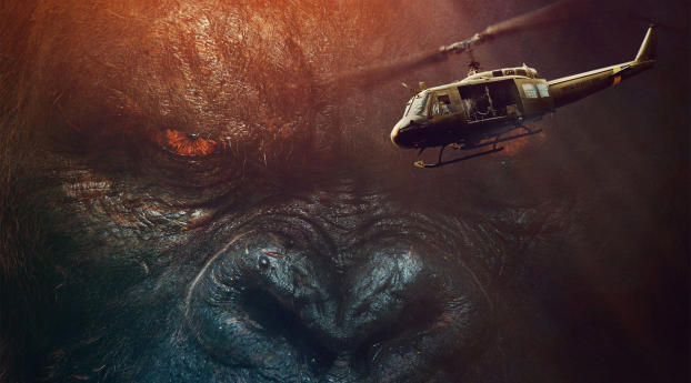 Kong Skull Island Movie Poster Wallpaper 1366x768 Resolution