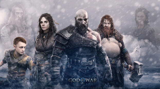Kratos and Atreus in God of War Ragnarok Wallpaper