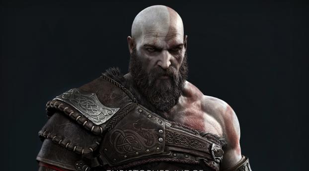 Kratos in God of War Ragnarok Wallpaper 1366x768 Resolution