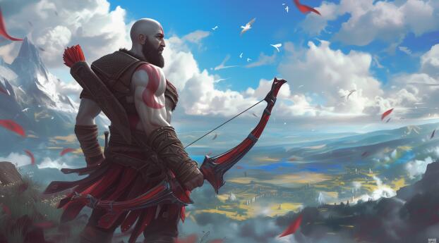 Kratos The Conqueror HD Digital Gaming Wallpaper 240x320 Resolution