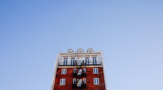 ladder, building, sky Wallpaper