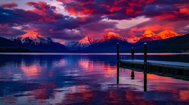 Lagoon Colorful Mountains Wallpaper 640x1136 Resolution