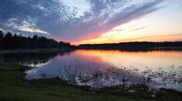 lake, evening, sky Wallpaper 640x960 Resolution