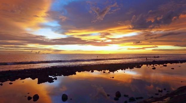 landscape, sunset, beach Wallpaper 1280x800 Resolution