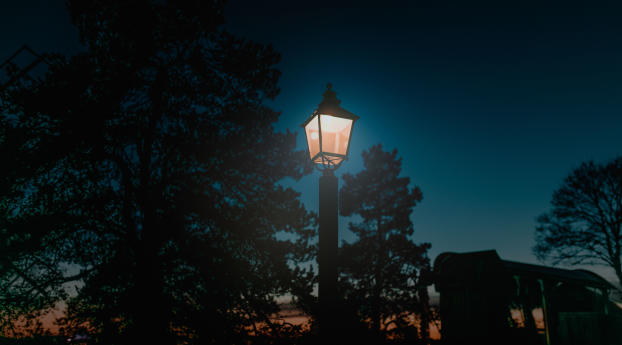 lantern, night, pillar Wallpaper 1280x800 Resolution