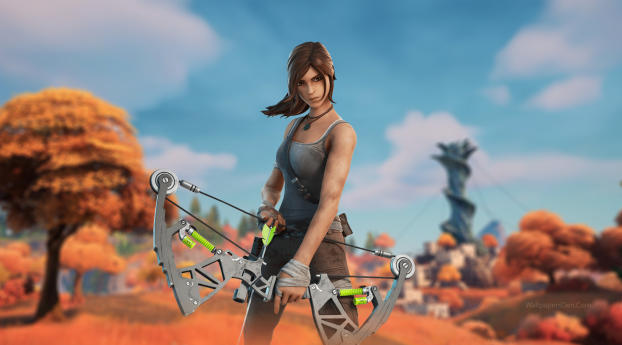 Lara Croft Fortnite Wallpaper 1080x2520 Resolution