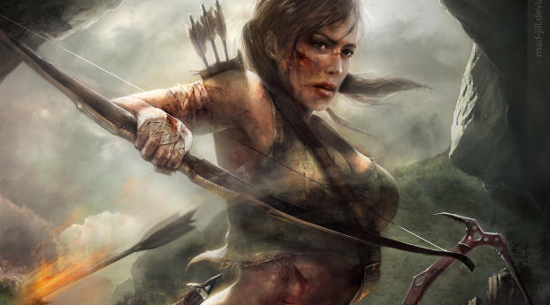 Lara Croft Tomb Raider Artwork Wallpaper 480x800 Resolution