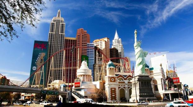 las vegas, new york, statue Wallpaper 1400x1050 Resolution