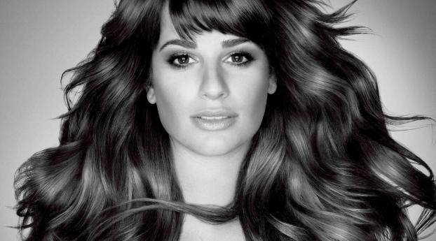 Lea Michele Black And White Images Wallpaper 480x854 Resolution