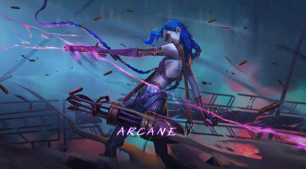 League Of Legends Arcane 4k Jinx Art Wallpaper 1080x2160 Resolution