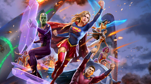 Legion of Super-Heroes HD Gaming Wallpaper 1440x2960 Resolution