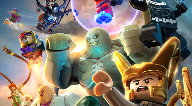 lego marvel super heroes, lego, super villains Wallpaper 1242x2688 Resolution