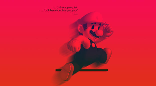 Life is a Game Mario Quote Wallpaper 1440x900 Resolution
