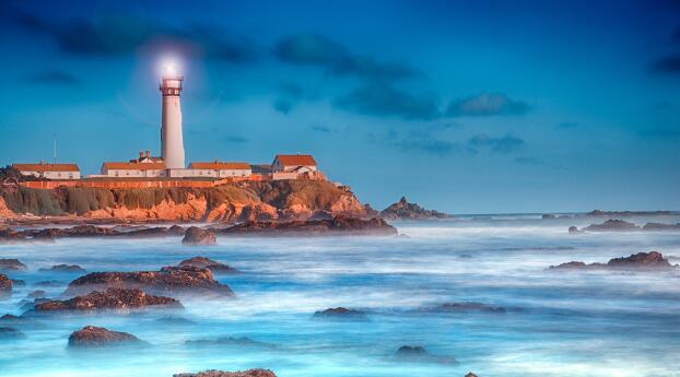 Lighthouse HD Aesthetic Wallpaper 1440x310 Resolution