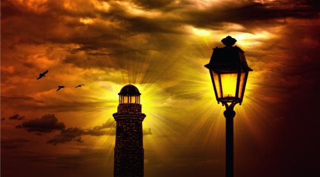 lighthouse, lantern, sky Wallpaper 1080x2280 Resolution