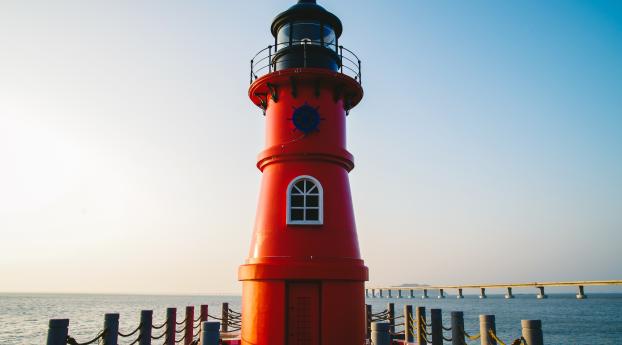 lighthouse, sea, pier Wallpaper 1125x2436 Resolution