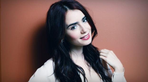 lily collins, actress, brunette Wallpaper 1600x600 Resolution