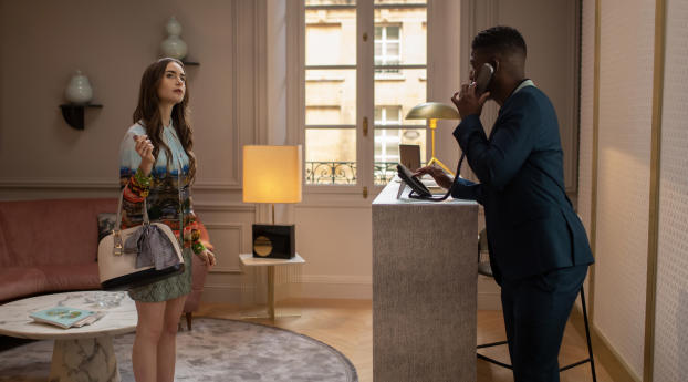Lily Collins From Emily in Paris 2020 Wallpaper 360x640 Resolution
