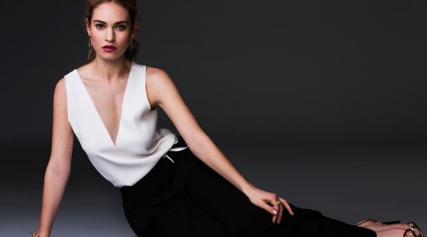 Lily James Hot Photoshoot 2017 Wallpaper 1280x720 Resolution