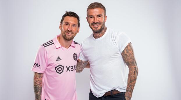 Lionel Messi and David Beckham HD Inter Miami CF Wallpaper 1440x1440 Resolution