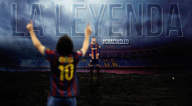 Lionel Messi Barcelona Tribute Wallpaper 2460x2400 Resolution