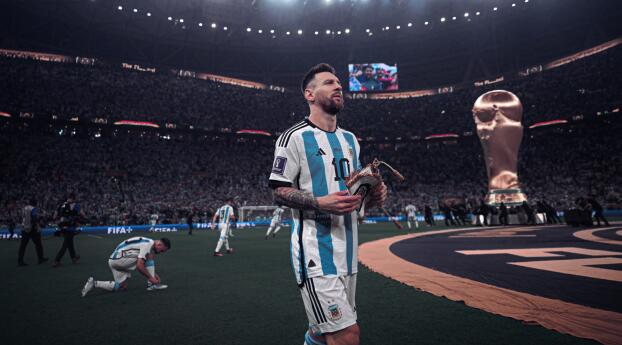 Lionel Messi Copa America 2024 4K Wallpaper 1366x768 Resolution