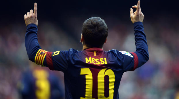 lionel messi, player, back Wallpaper 2560x1024 Resolution