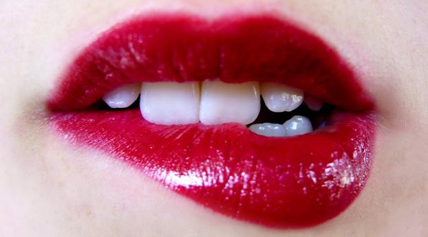 lips, teeth, makeup Wallpaper 320x480 Resolution