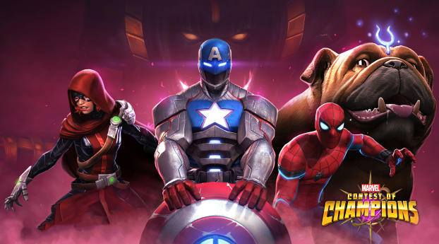 Lockjaw Spider-Man Captain America Marvel CoC Wallpaper 2560x1024 Resolution