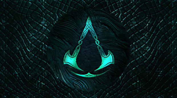 Logo of Assassin's Creed Valhalla Wallpaper 2048x2048 Resolution