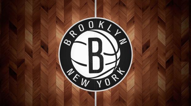 Logo of Brooklyn Nets NBA Wallpaper 3400x450 Resolution