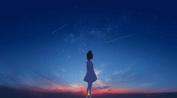 Lonely Anime Girl Wallpaper 1080x2220 Resolution