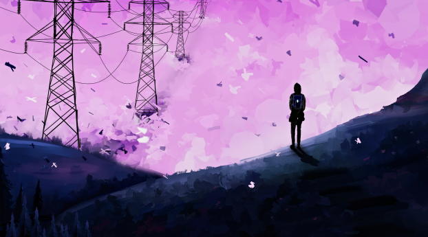 Lonely Paint Art Wallpaper 4880x1080 Resolution