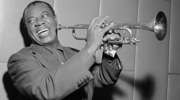 louie armstrong, jazz, pipe Wallpaper 480x854 Resolution