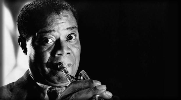 louis armstrong, look, pipe Wallpaper 2560x1080 Resolution