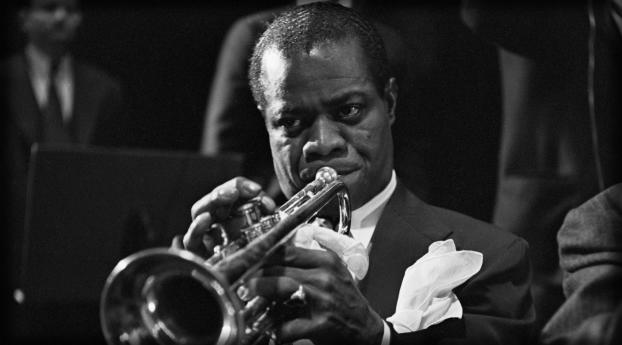 louis armstrong, pipe, jacket Wallpaper 1440x900 Resolution