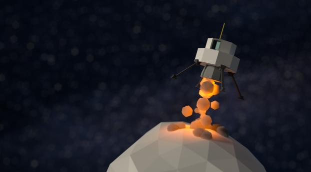 Low Poly Moon Space Wallpaper 5680x8320 Resolution