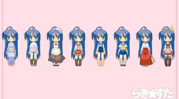 lucky star, anime, blue hair Wallpaper 3840x2400 Resolution