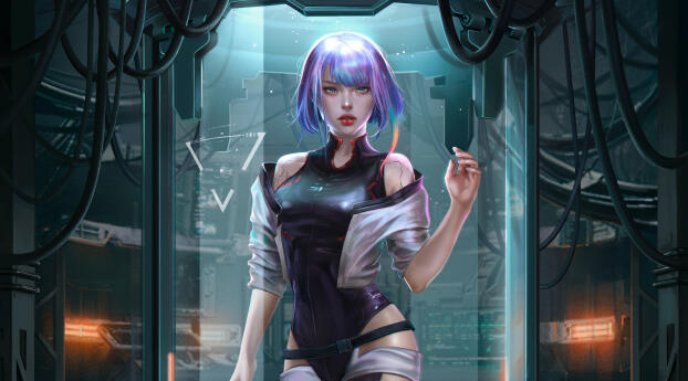 Lucy 4K Art Cyberpunk Edgerunners Wallpaper 1280x2120 Resolution