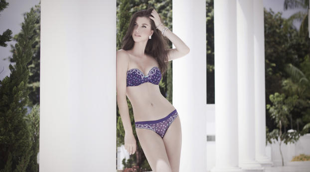 Luisa Pasinatto in purple bikini wallpapers Wallpaper 1440x2960 Resolution
