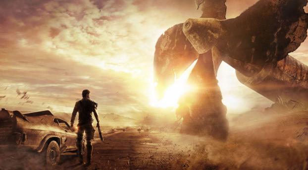 mad max, explosion, game Wallpaper 320x480 Resolution