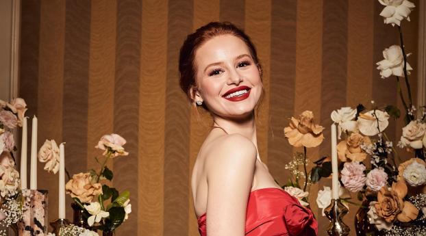 Madelaine Petsch in Red Wallpaper 1920x1080 Resolution