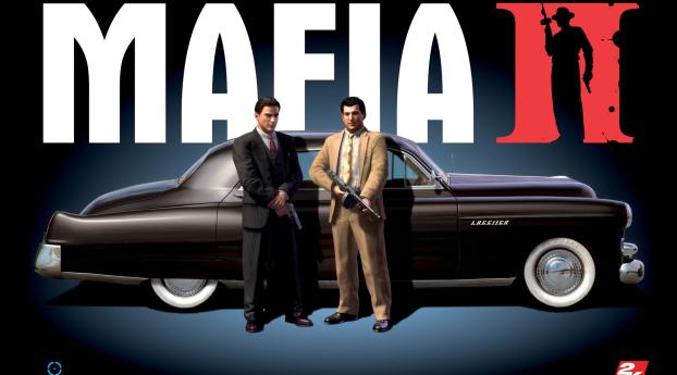 mafia 2, car, gun Wallpaper 1360x768 Resolution