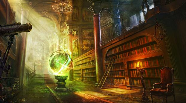 magic, ball, library Wallpaper