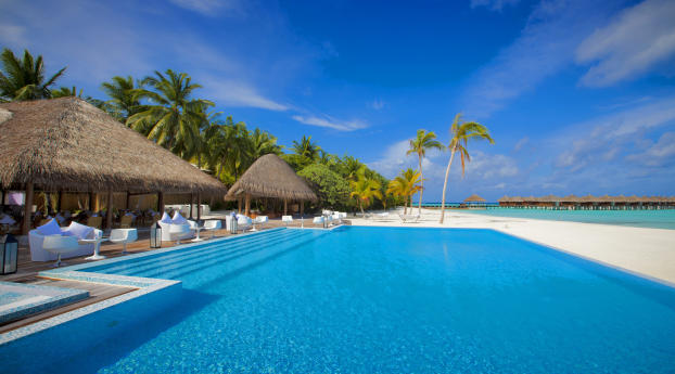 maldives, ocean, swimming pool Wallpaper 1080x2280 Resolution