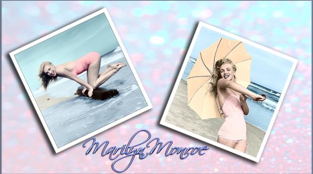 Marilyn Monroe Beach Photoshoot Wallpaper 1280x2120 Resolution