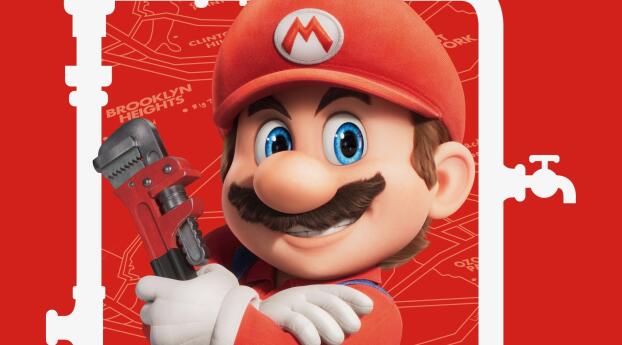 Mario in Super Mario Bros Movie 2023 Wallpaper 1000x3000 Resolution