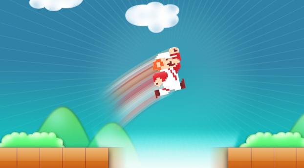 mario, jump, sky Wallpaper 720x1280 Resolution