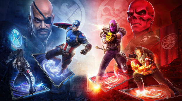 Marvel Duel Captain Vs Red Skull Wallpaper 1000x3000 Resolution