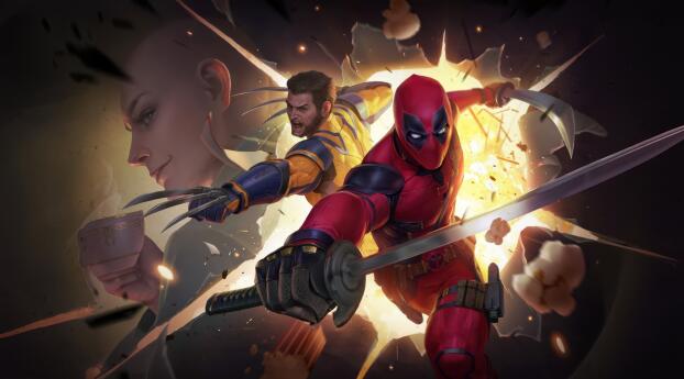 Marvel Future Fight X Deadpool And Wolverine Wallpaper 400x240 Resolution